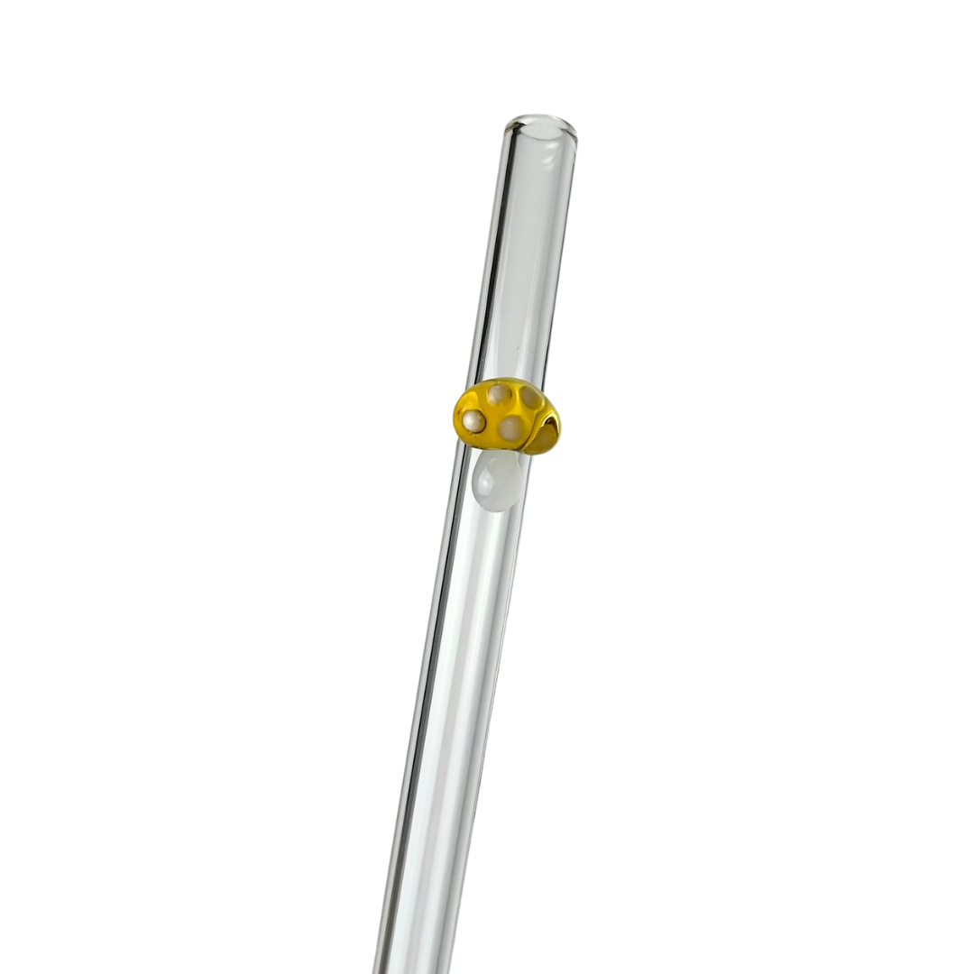 Yellow Mushroom | Glass Straw