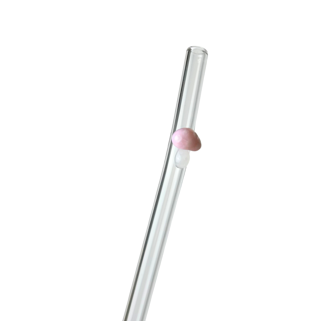 Pink Mushroom | Glass Straw