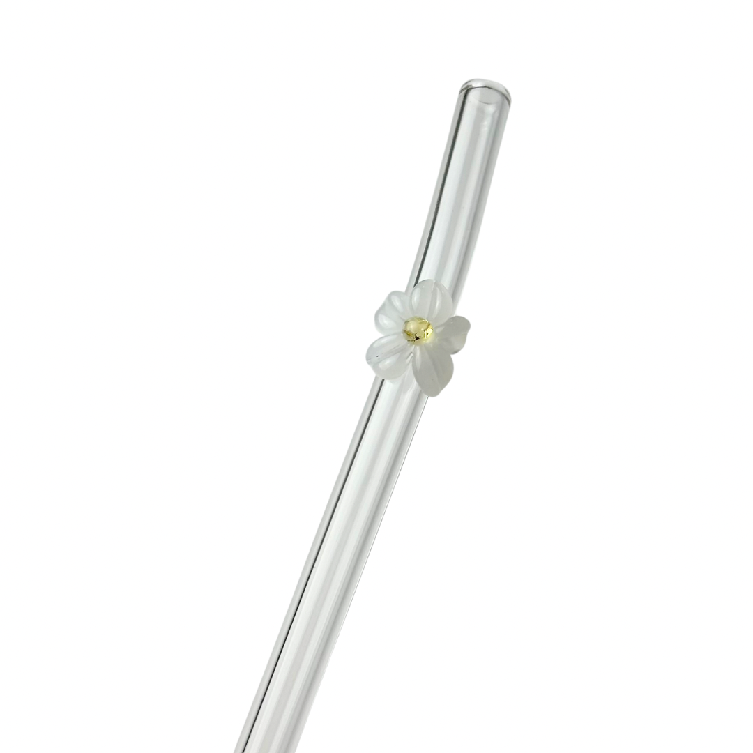 White Flower | Glass Straw