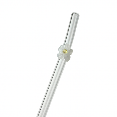 White Flower | Glass Straw