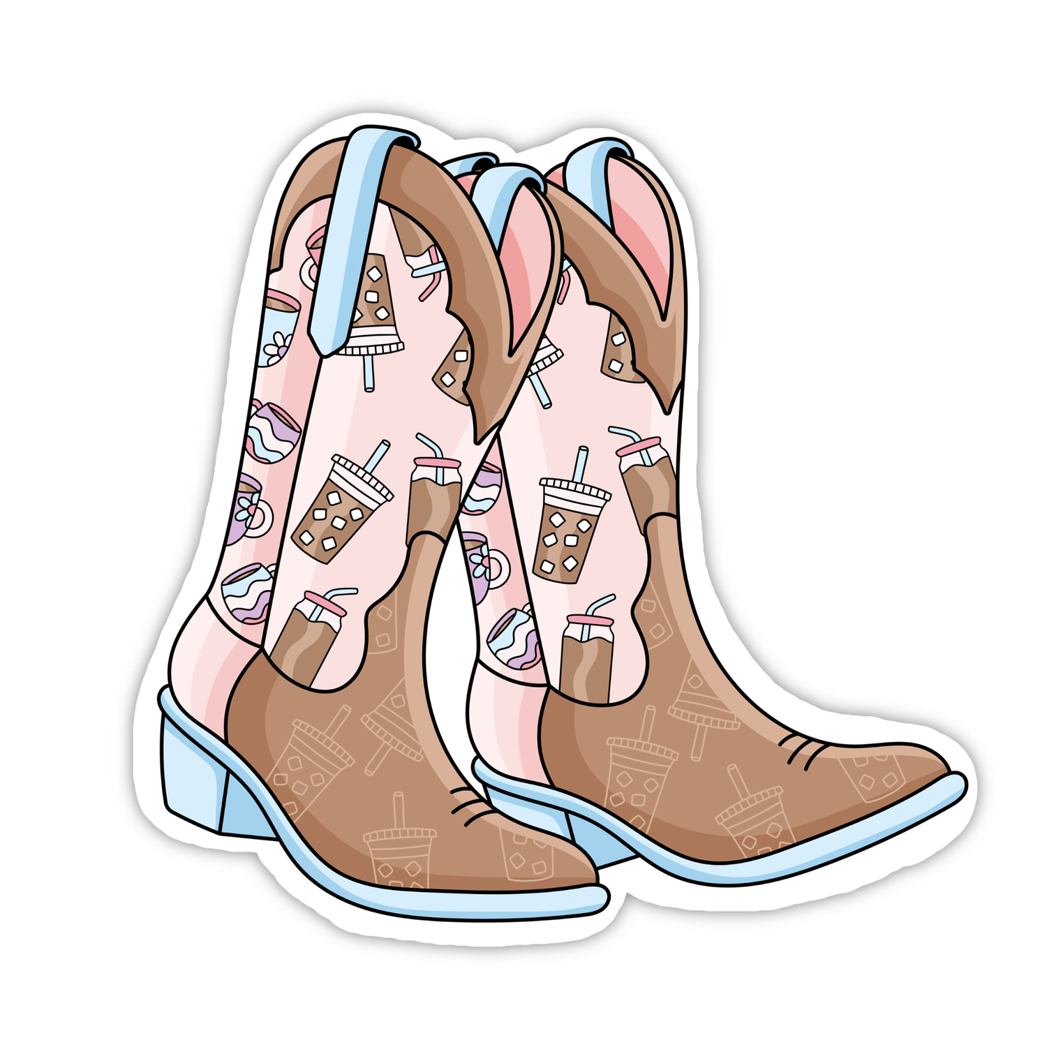 Iced Coffee Boots | Weatherproof Sticker