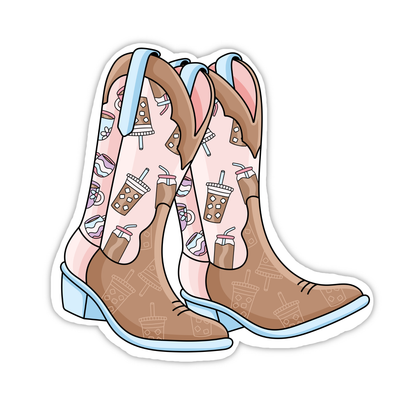 Iced Coffee Boots | Weatherproof Sticker