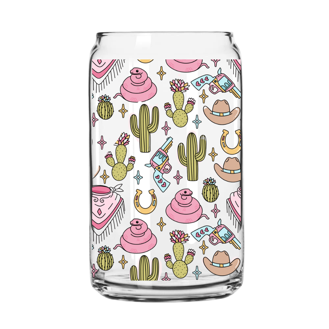 Western Girl Glass Can