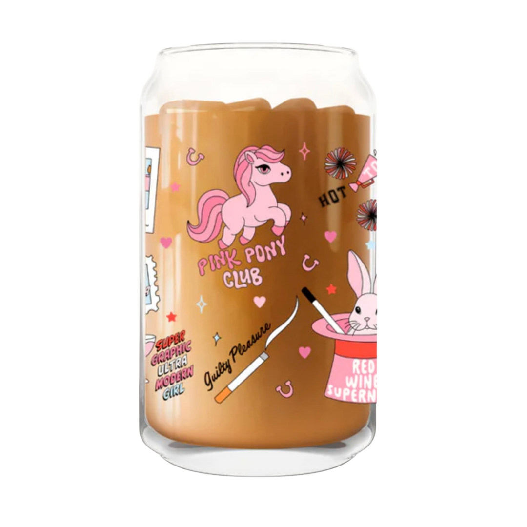 Pink Pony Glass Can
