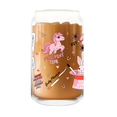 Pink Pony Glass Can