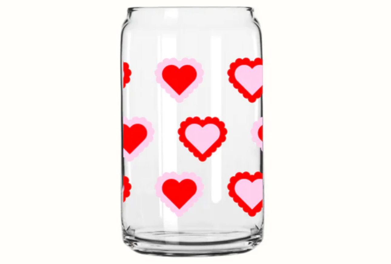 Love Heart Glass Can