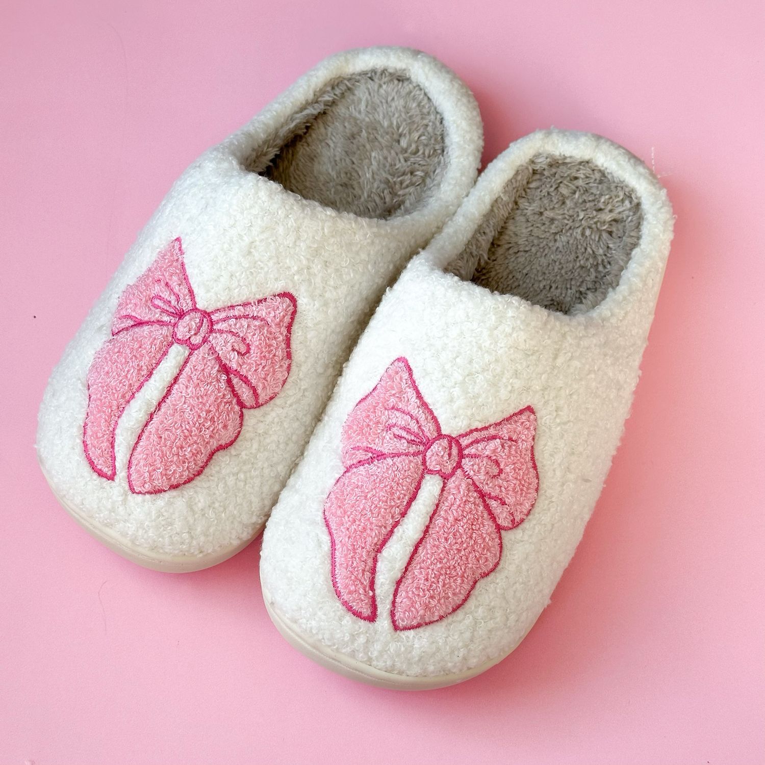 Pink Bow Slippers