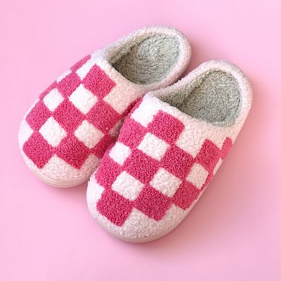 Pink Checker Slippers