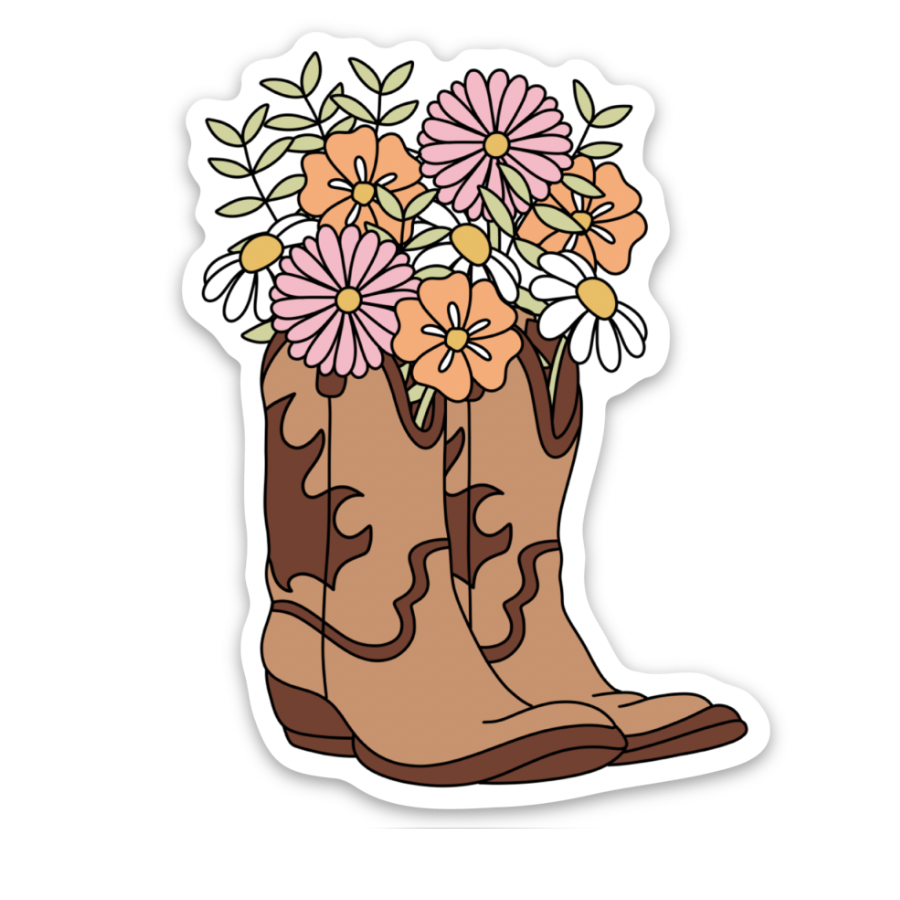 Flower boots | Weatherproof Sticker