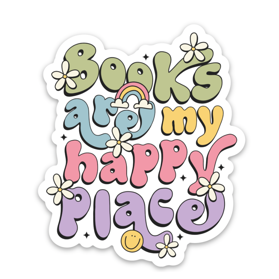 Books Are My Happy Place | Weatherproof Sticker