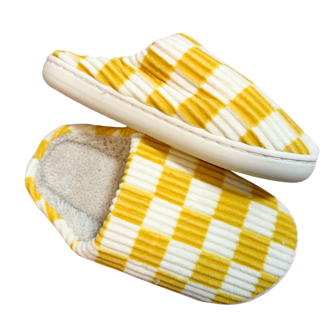 Yellow Checkered Slippers