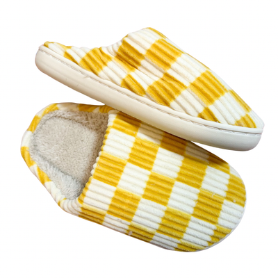 Yellow Checkered Slippers