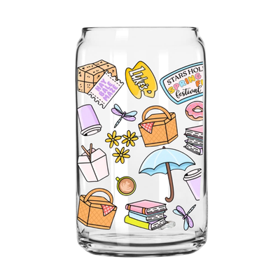 Stars Hollow Spring Fling Glass Can
