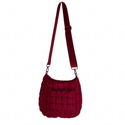Burgundy Puffer Cross Bag