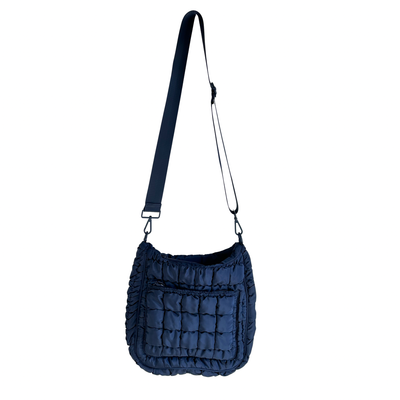 Navy Puffer Cross Bag