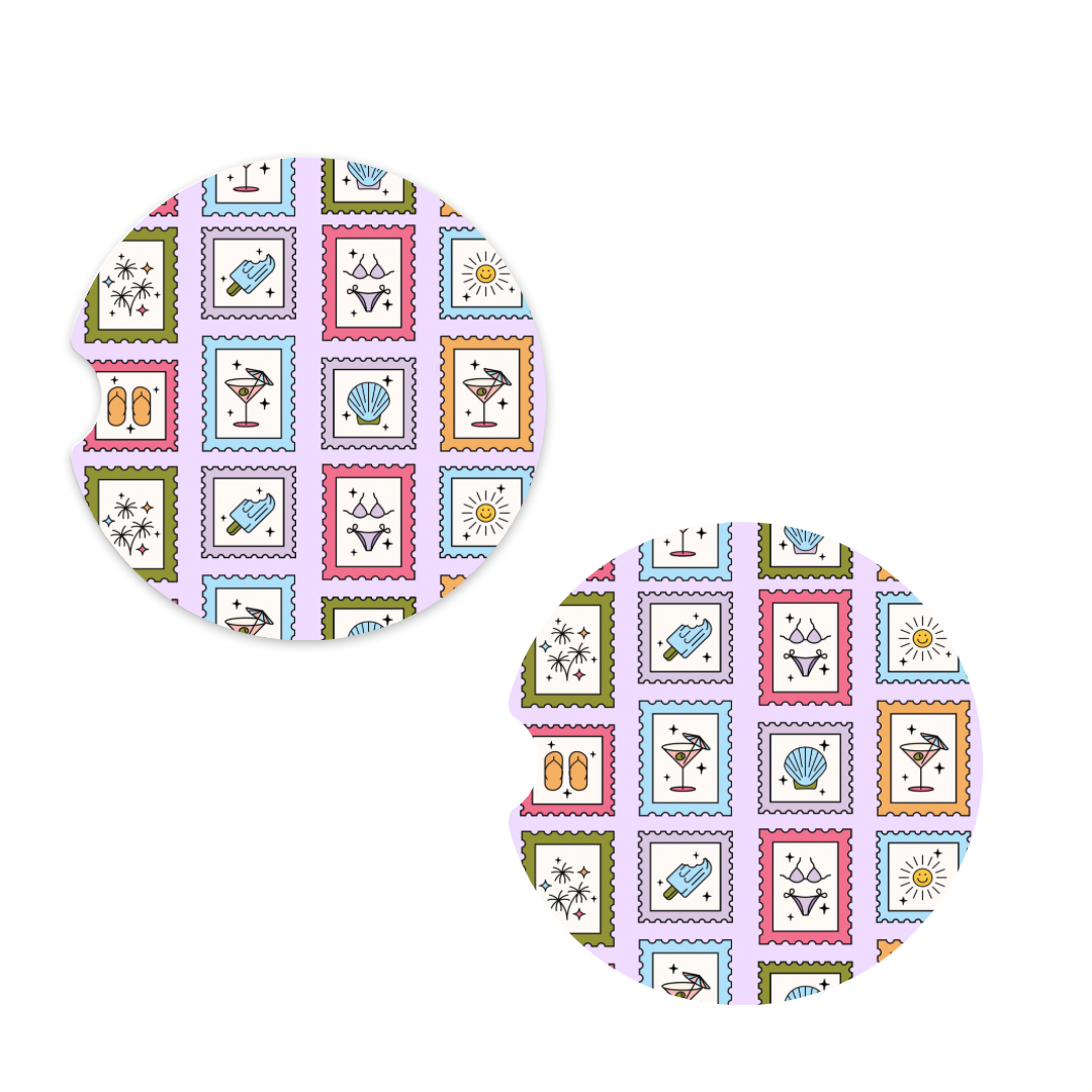 Summer Stamp | Car Coaster Set