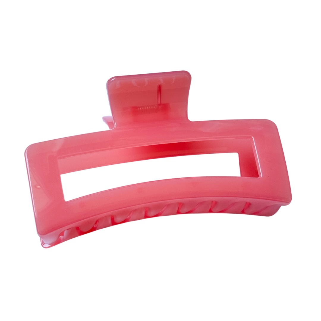 Pink Jelly Jumbo Claw Clip