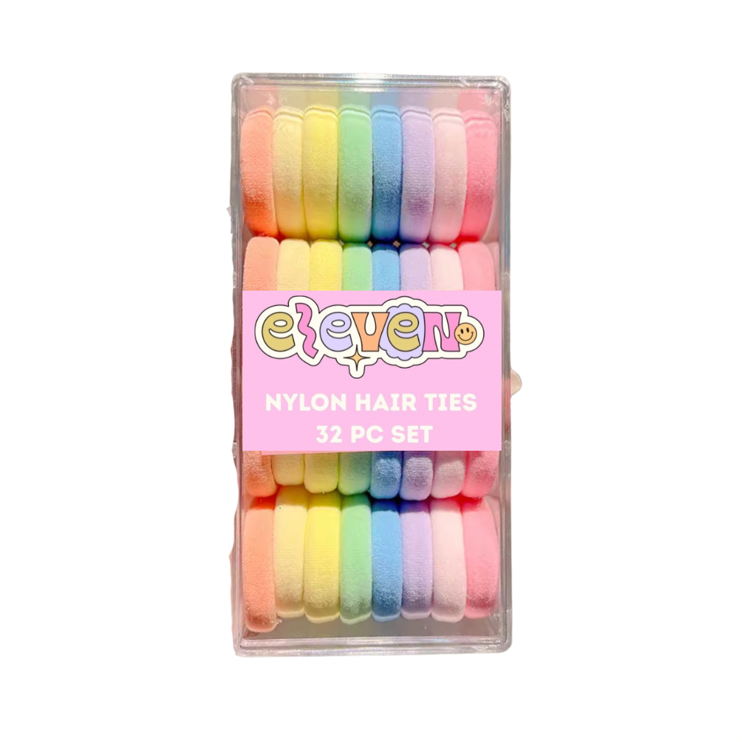 Rainbow Nylon Hair Ties