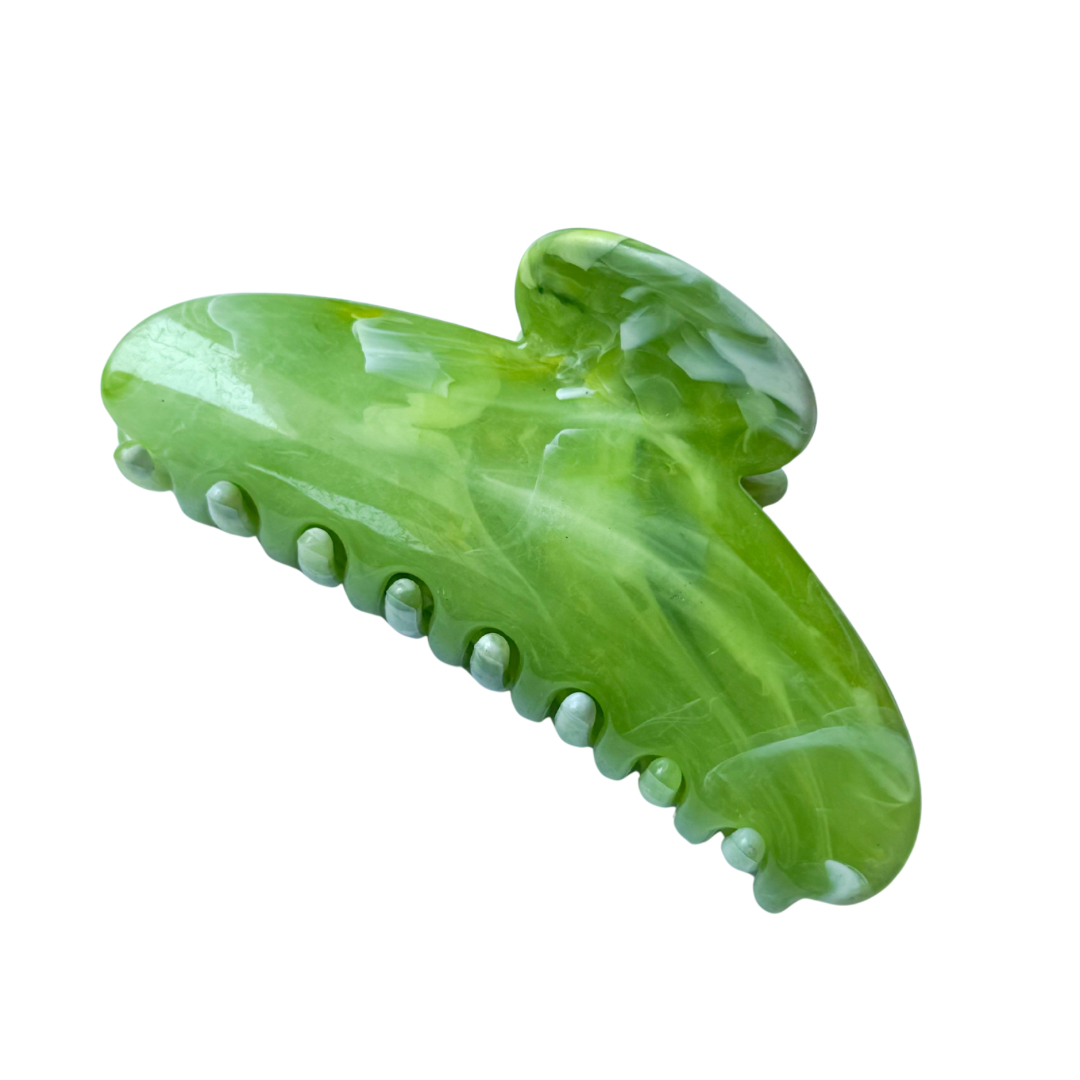 Green Curve Claw Clip