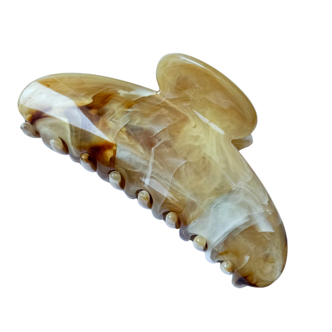 Tan Curve Claw Clip
