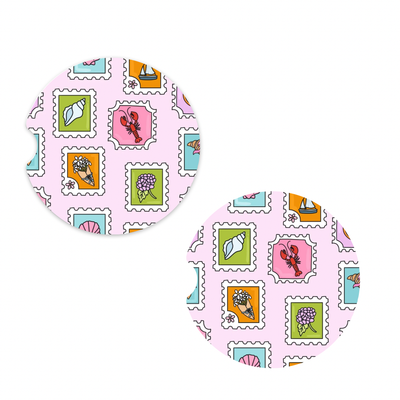 Coastal Stamps | Car Coaster Set