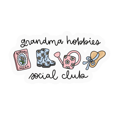 Grandma Hobbies | Weatherproof Sticker