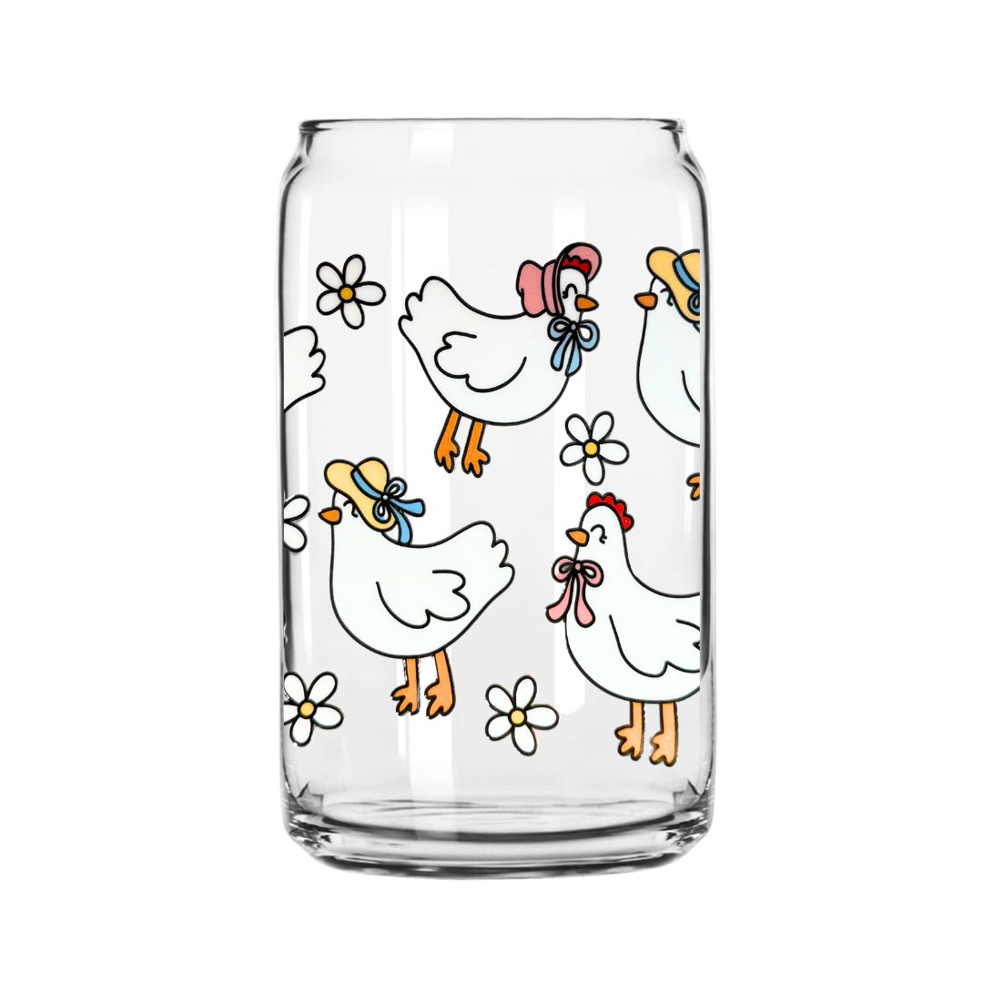 Chickens Glass Can