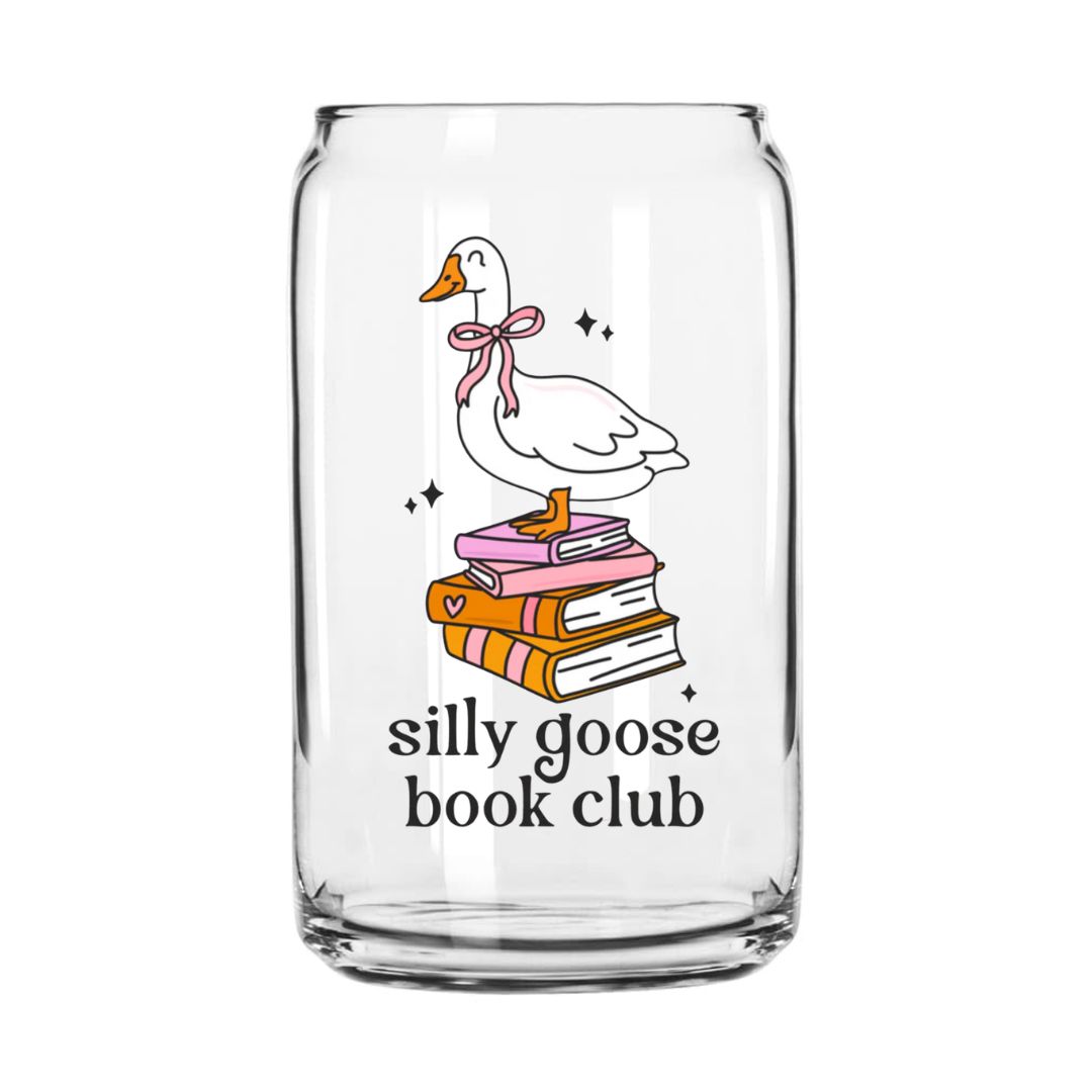 Silly Goose Book Club Glass Can
