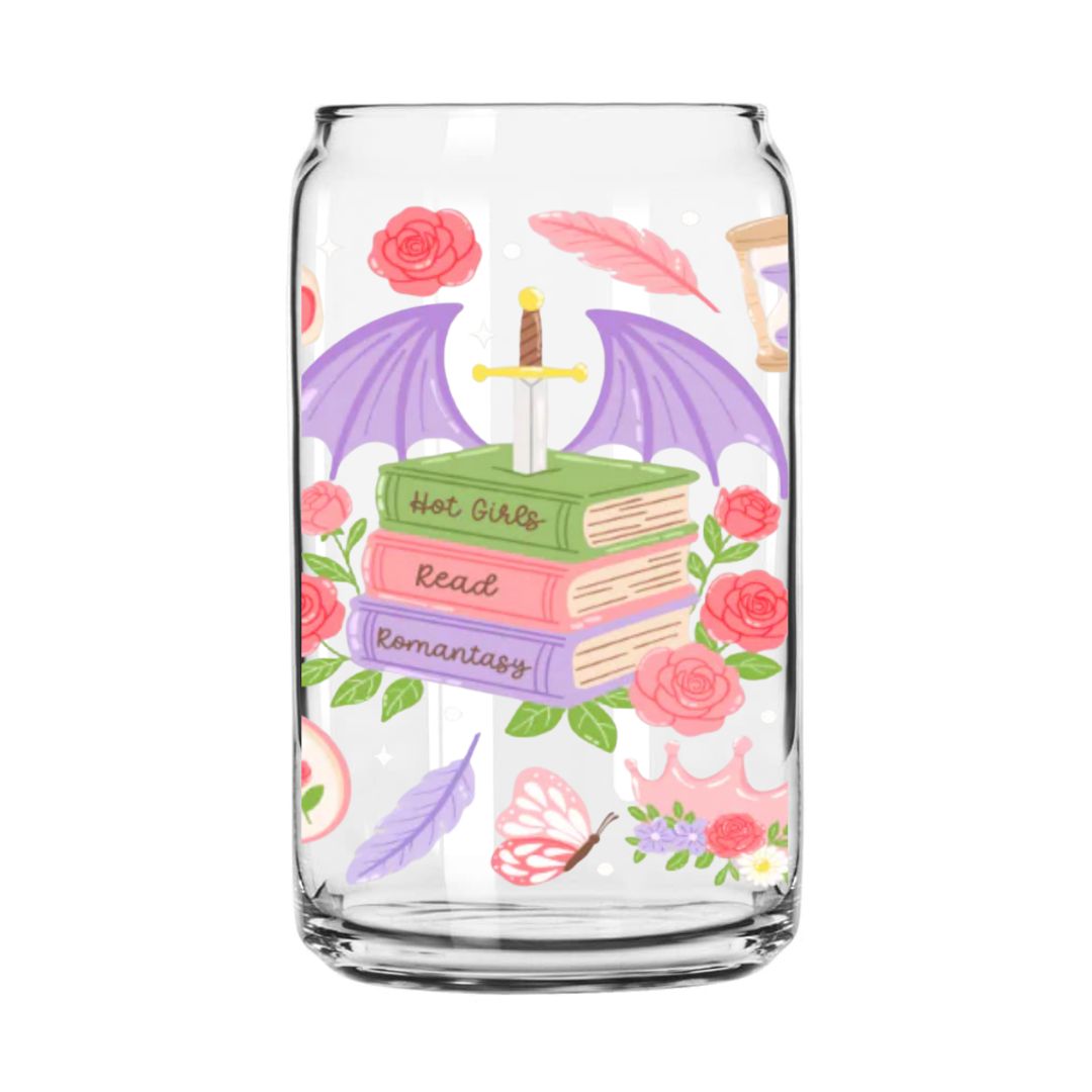 Hot Girl Read Romantasy Glass Can