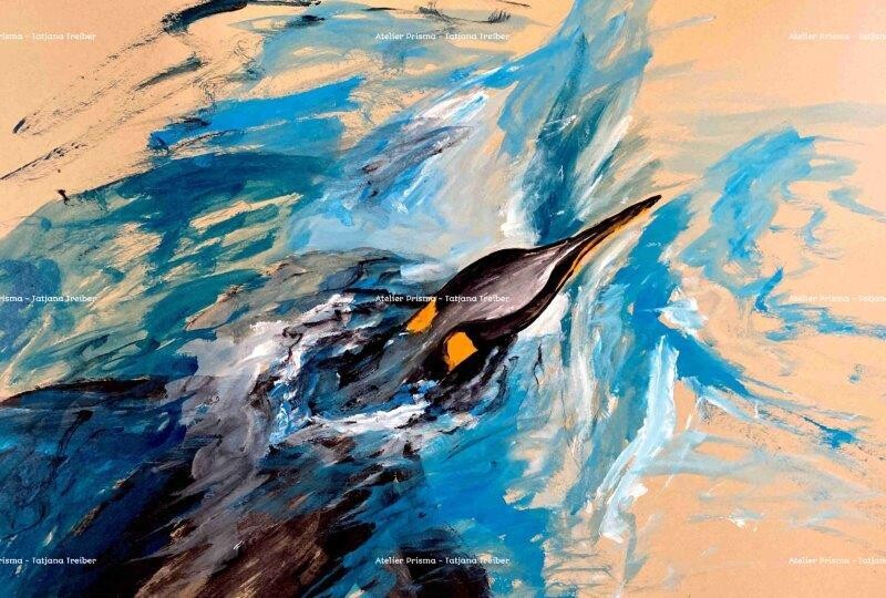 Schwimmender Pinguin Schwimmender Pinguin
