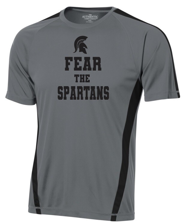 DHS - Fear the Spartans Grey/Black Moist Wick T-Shirt
