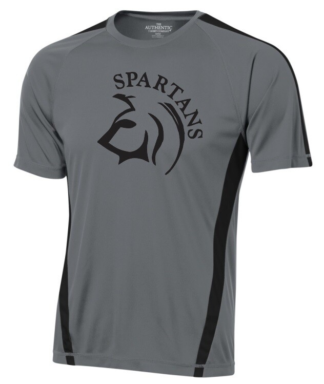DHS - Spartans Grey/Black Moist Wick T-Shirt