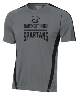 DHS - Dartmouth High Spartans Grey/Black Moist Wick T-Shirt