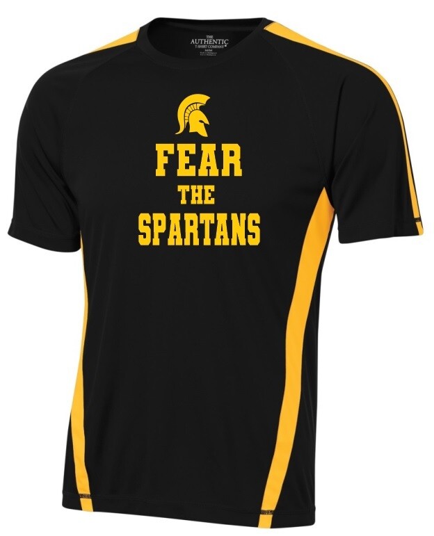 DHS - Fear the Spartans Black/Yellow Moist Wick T-Shirt