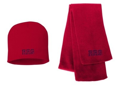 Ross Road Winter Bundle - Red Beanie, Red Scarf