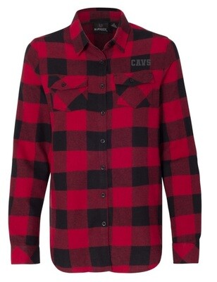 Cole Harbour High - Ladies Red/Black Plaid Long Sleeve Flannel Shirt