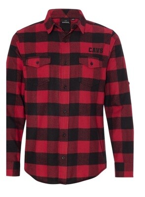 Cole Harbour High - Mens Red/Black Plaid Long Sleeve Flannel Shirt