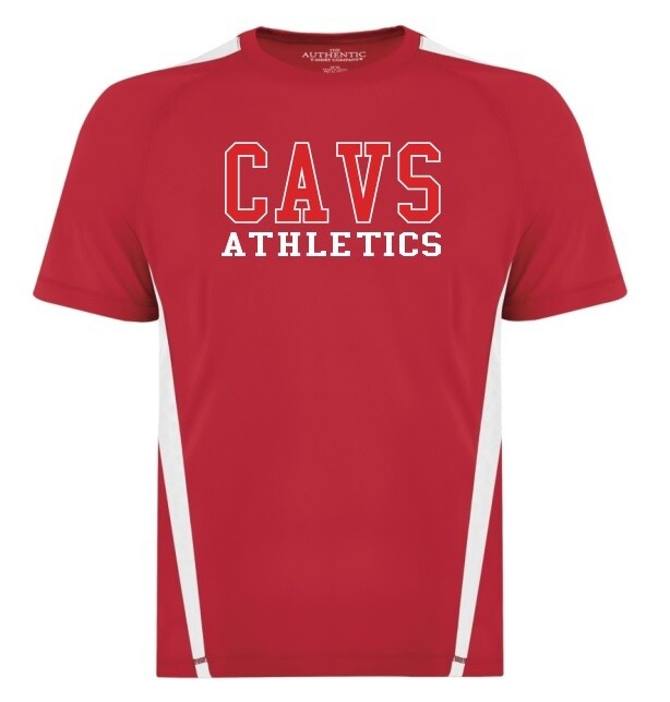 Cole Harbour High -  Red/White CAVS Athletics Moist Wick T-Shirt