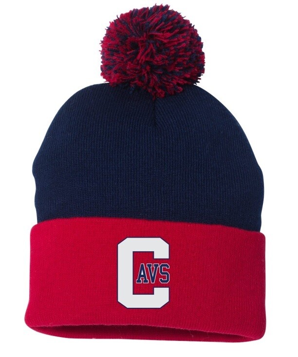 Cole Harbour High - Navy/Red Pom-Pom Beanie