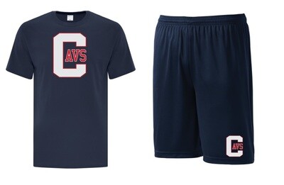 Cole Harbour High - Navy CAVS Bundle (Cotton T-Shirt & Shorts)