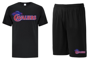 Cole Harbour High - Black Cavaliers Bundle (Cotton T-Shirt & Shorts)