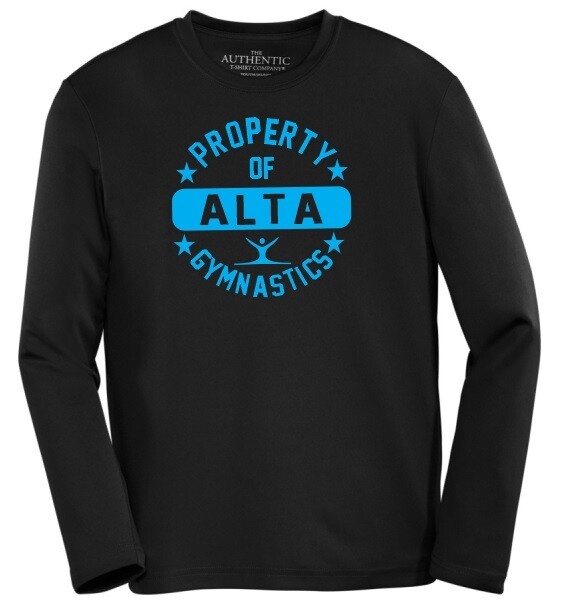 ALTA Gymnastics - Property of ALTA Long Sleeve Moist Wick Shirt (Circle)