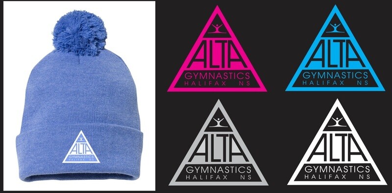 ALTA Gymnastics - Heather Royal ALTA Logo Pom-Pom Beanie