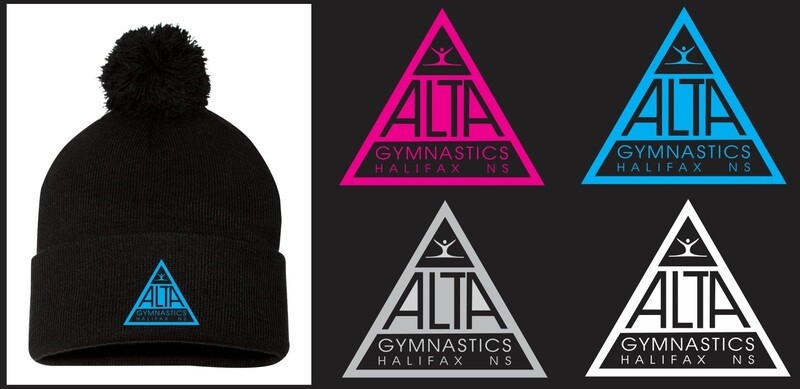 ALTA Gymnastics - Black Pom-Pom ALTA Logo Beanie