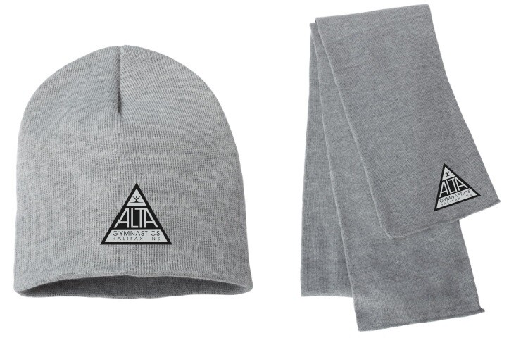 ALTA Gymnastics - ALTA Logo Winter Bundle (Heather Grey Beanie, Heather Grey Scarf)