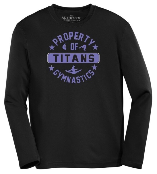 Titans Gymnastics & Trampoline - Property of Titans Long Sleeve Moist Wick Shirt