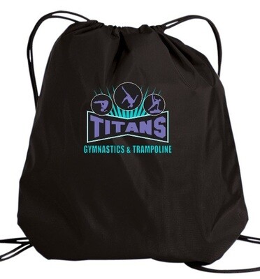 Titans Gymnastics & Trampoline - Black Titans Logo Cinch Bag