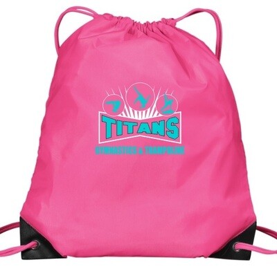 Titans Gymnastics & Trampoline - Pink Titans Logo Cinch Bag