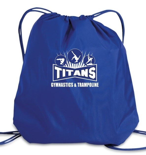 Titans Gymnastics &amp; Trampoline - Royal Blue Titans Logo Cinch Bag