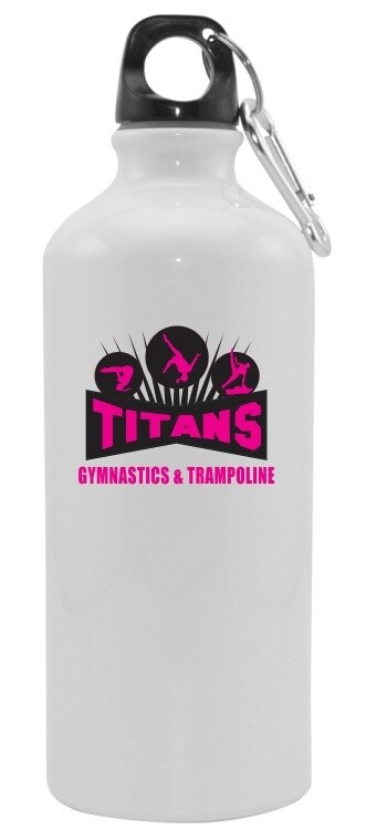 Titans Gymnastics &amp; Trampoline - Titans Logo Aluminum Water Bottle (Pink/Black Logo)